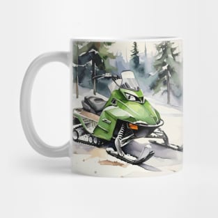 Green Snowmobile Mug